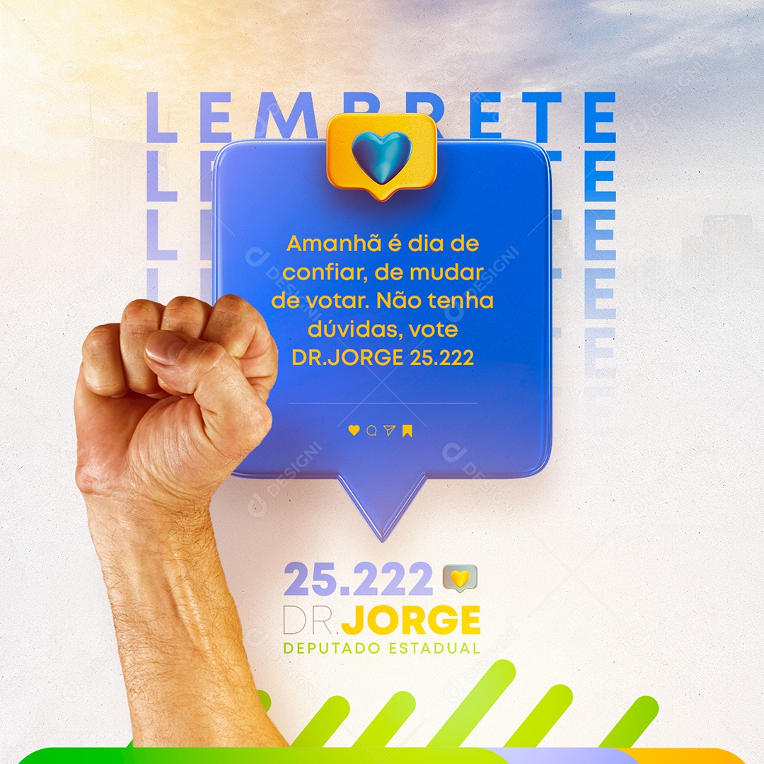 Amanhã é dia de confiar Política Social Media PSD Editável