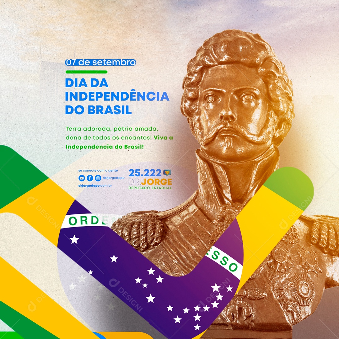 Dia da Independência do Brasil 7 de Setembro Política Social Media PSD Editável