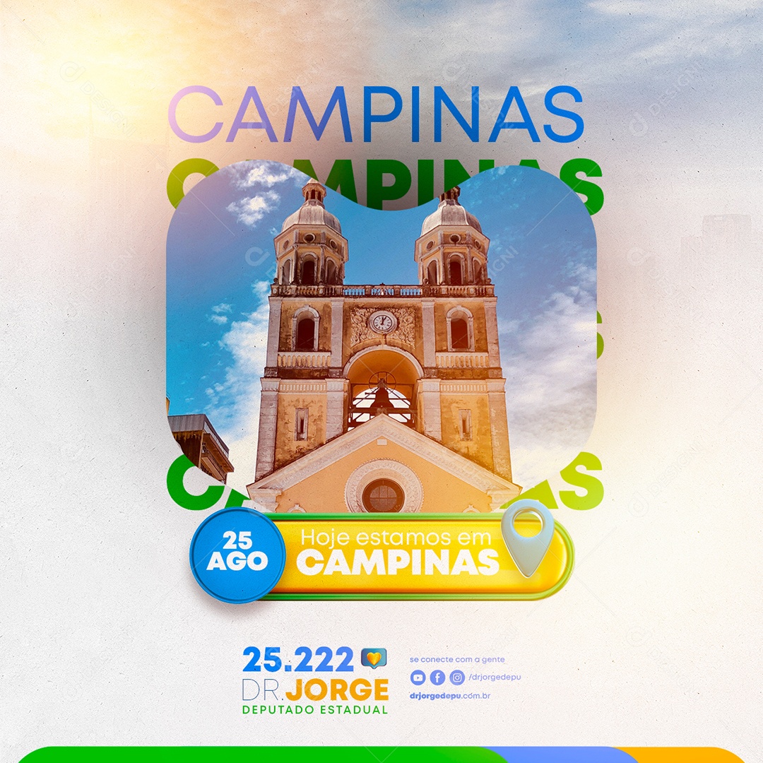 Campinas Hoje estamos  em Campinas Deputado Política Social Media PSD Editável