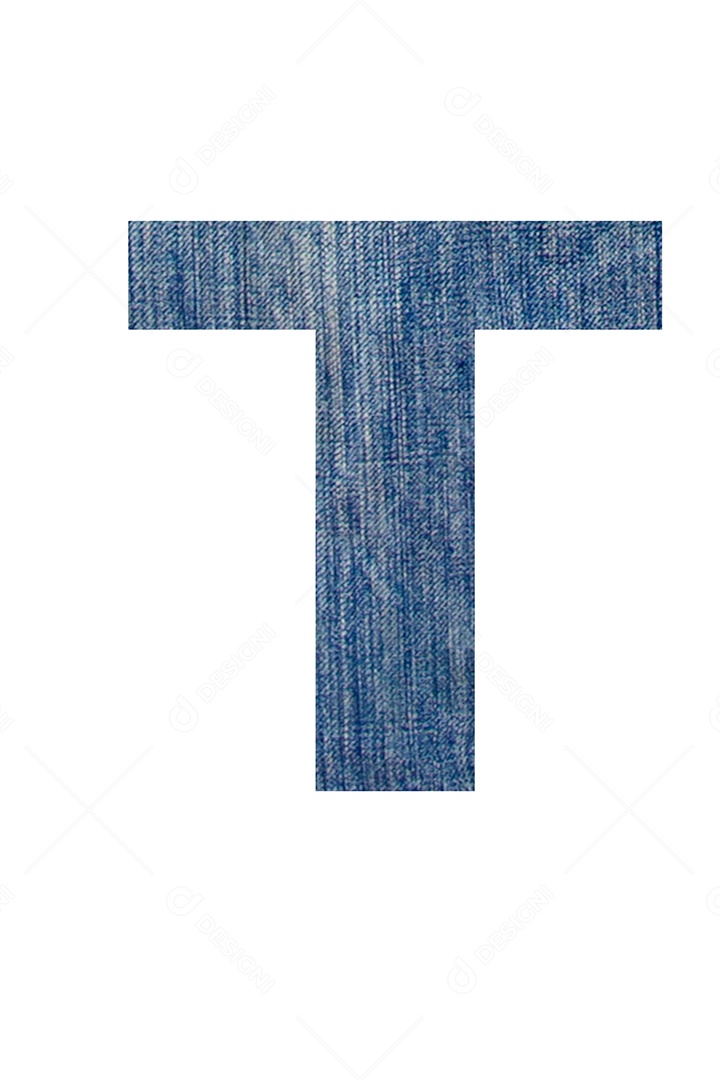 Alfabeto de tecido jeans, em fundo branco