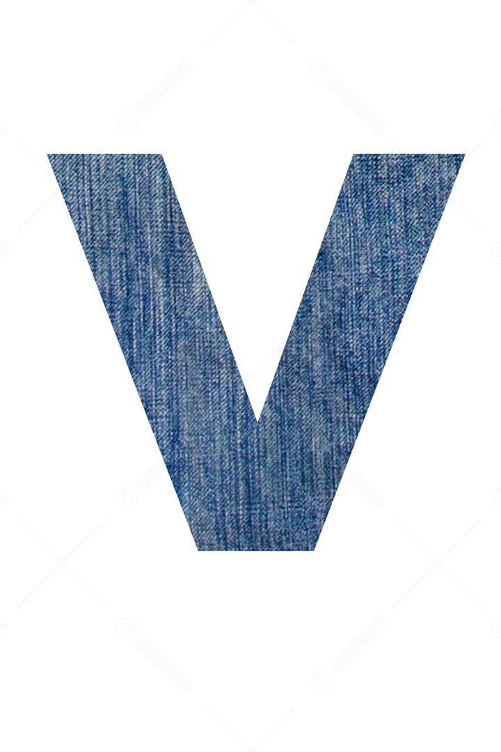 Alfabeto de tecido jeans, em fundo branco