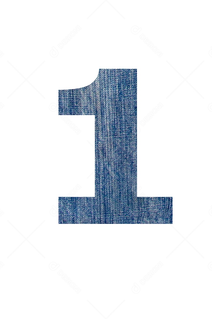 Alfabeto de tecido jeans, em fundo branco