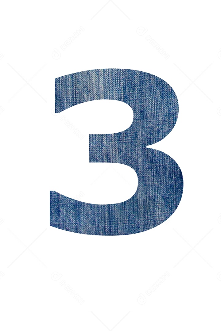 Alfabeto de tecido jeans, em fundo branco