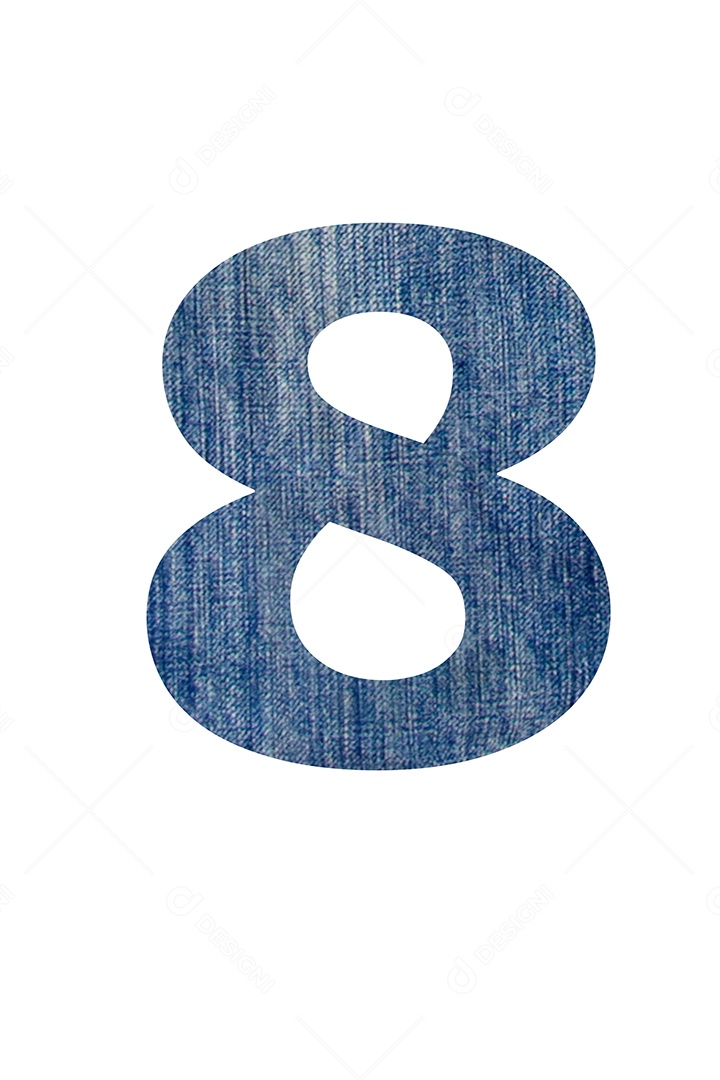 Alfabeto de tecido jeans, em fundo branco