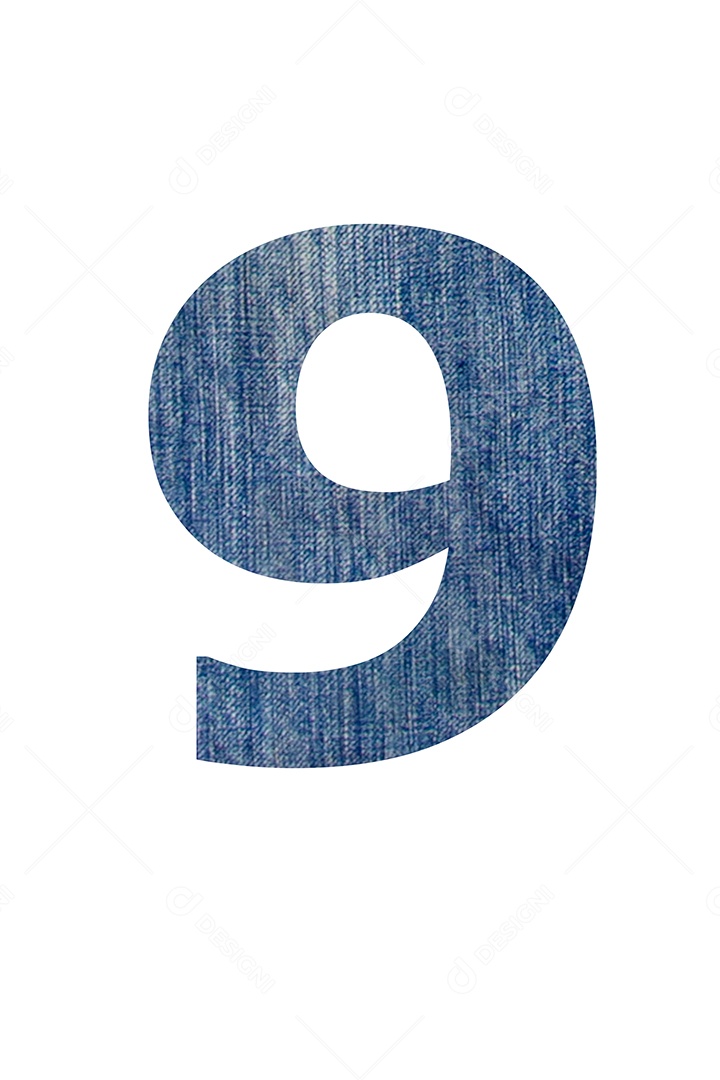 Alfabeto de tecido jeans, em fundo branco