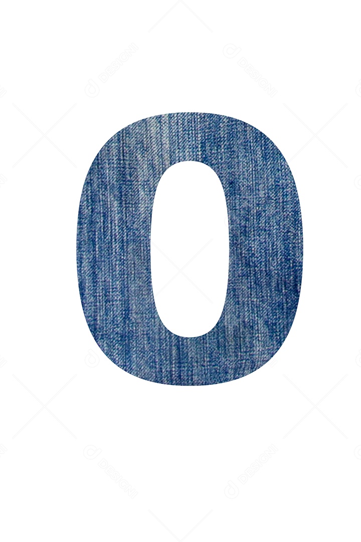 Alfabeto de tecido jeans, em fundo branco