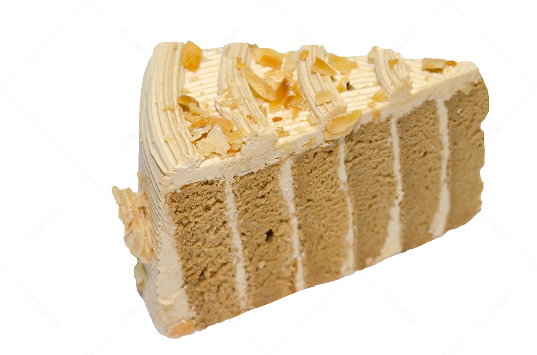 Coffee cake isolated on white background.