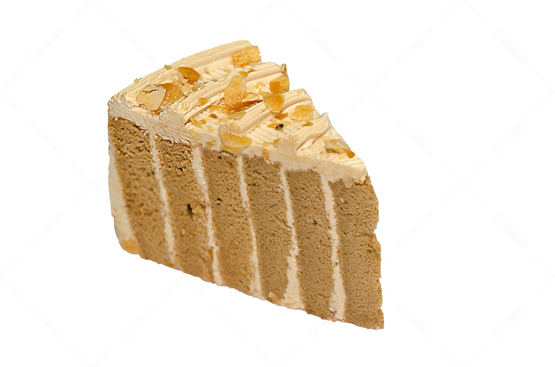 Coffee cake isolated on white background.