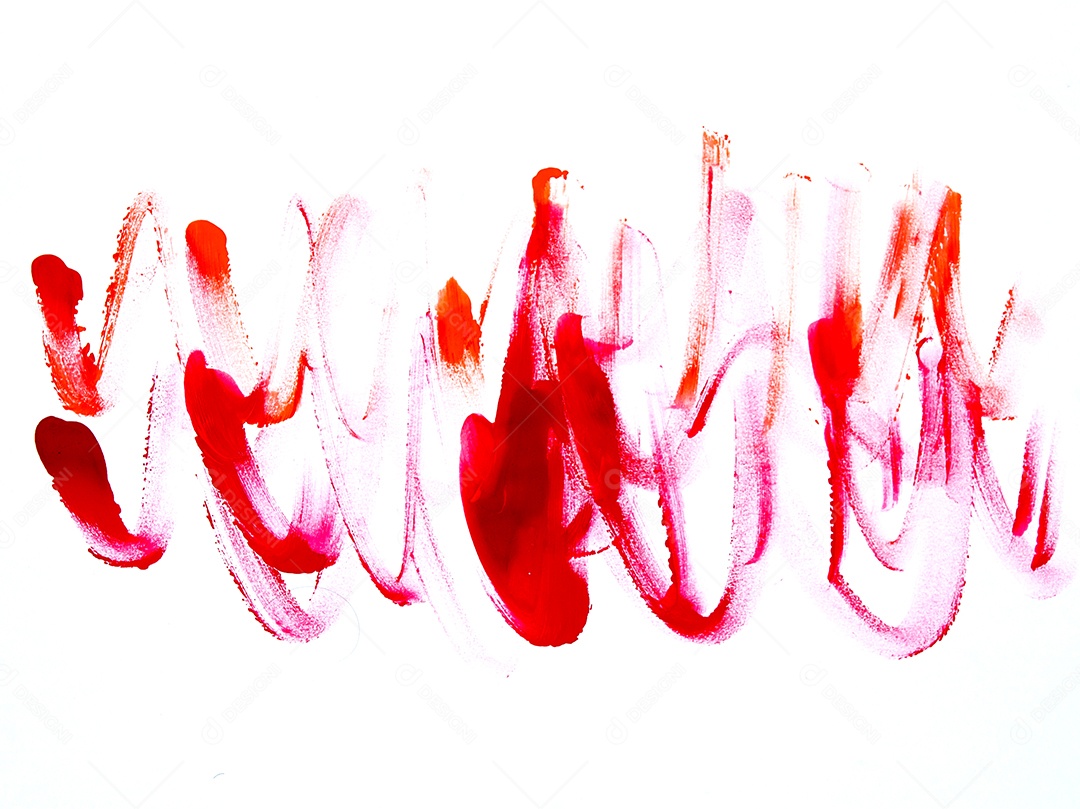 Respingos de tinta vermelha sobre fundo branco.