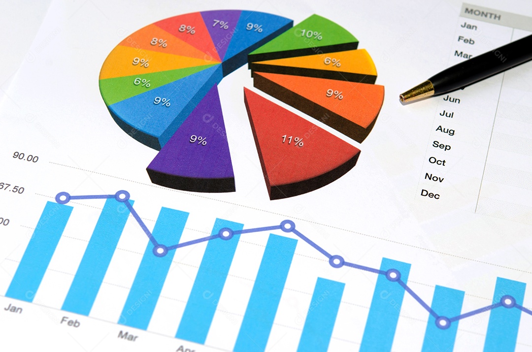 Papéis financeiros e material de escritório closeup