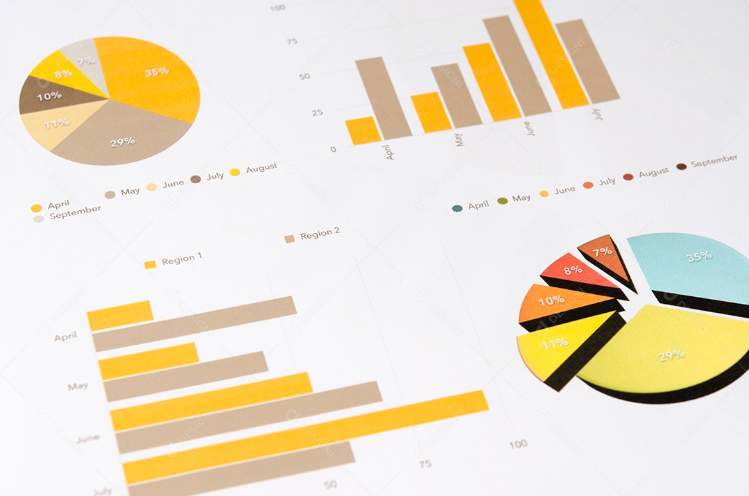 Financial papers and office supplies closeup