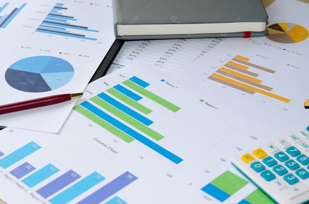 Papéis financeiros e material de escritório