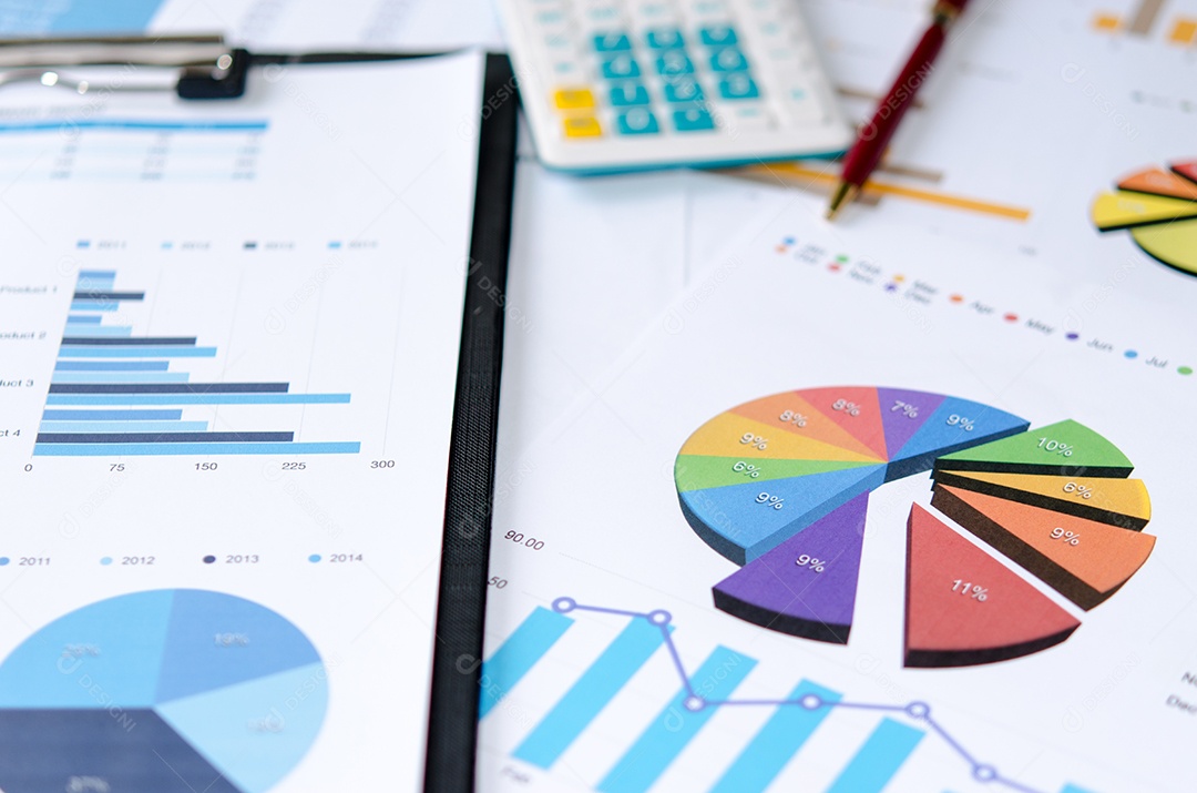 Papéis financeiros e material de escritório