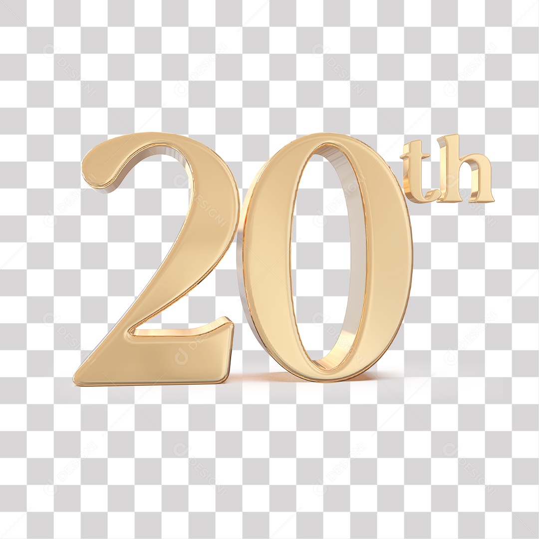 Elemento 3D Para Composições 20 º Dourado PNG Transparente