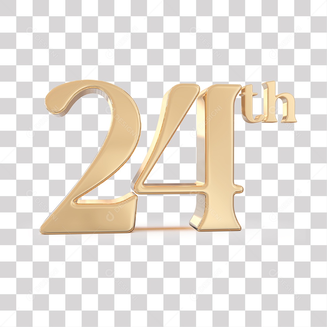 Elemento 3D Para Composições 24 º Dourado PNG Transparente