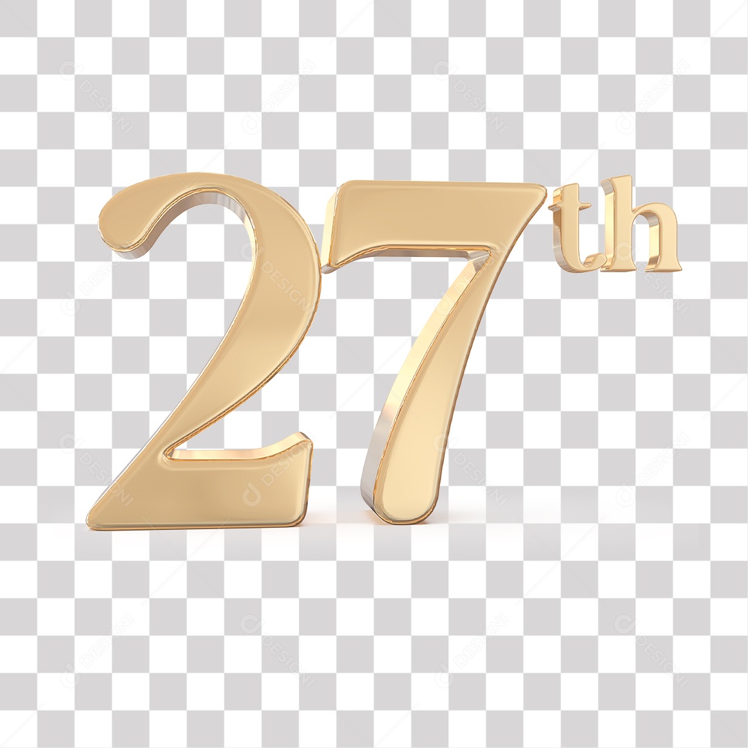 Elemento 3D Para Composições 27 º Dourado PNG Transparente