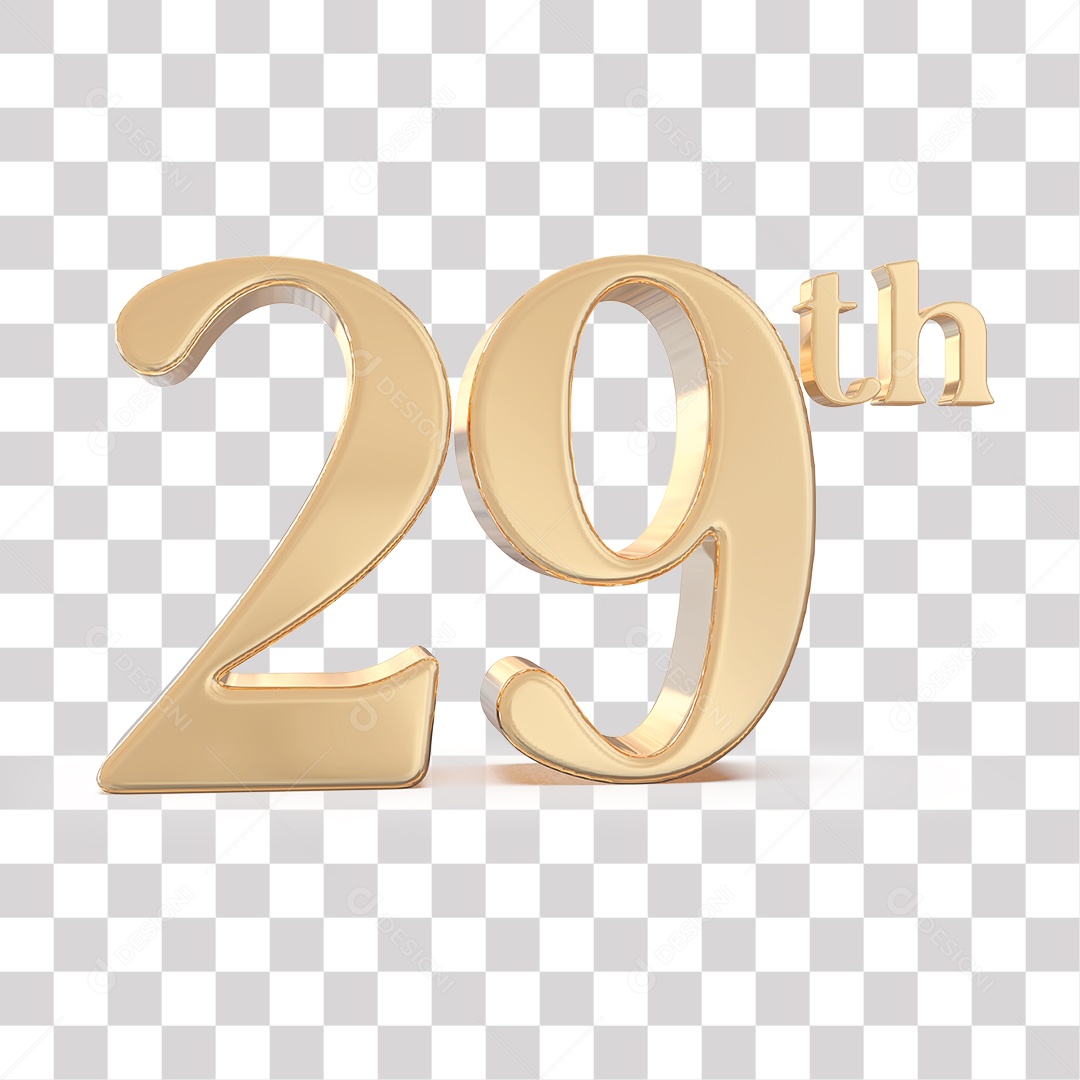 Elemento 3D Para Composições 29 º Dourado PNG Transparente