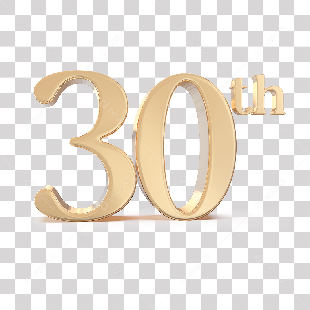 Elemento 3D Para Composições 30 º Dourado PNG Transparente