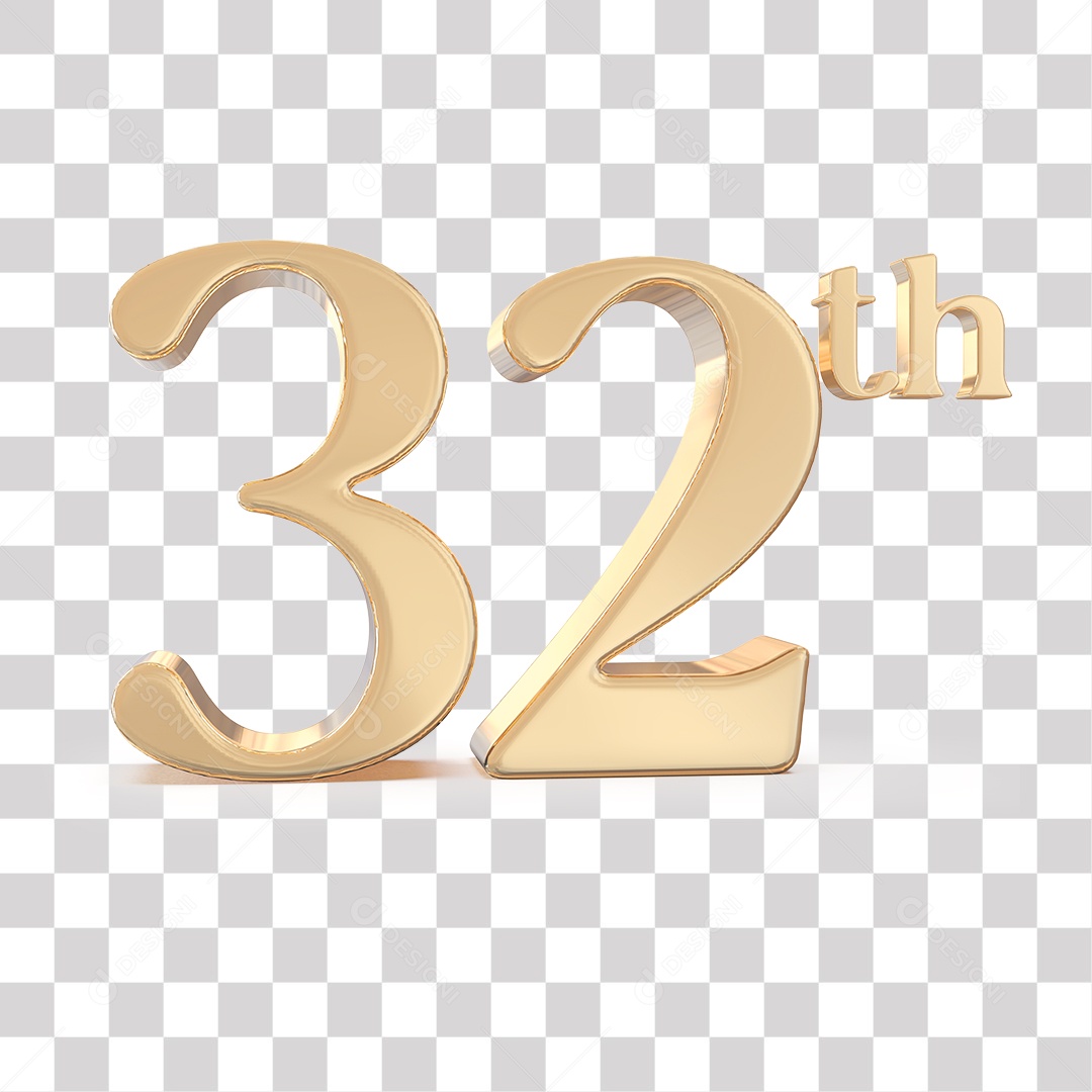 Elemento 3D Para Composições 32 º Dourado PNG Transparente