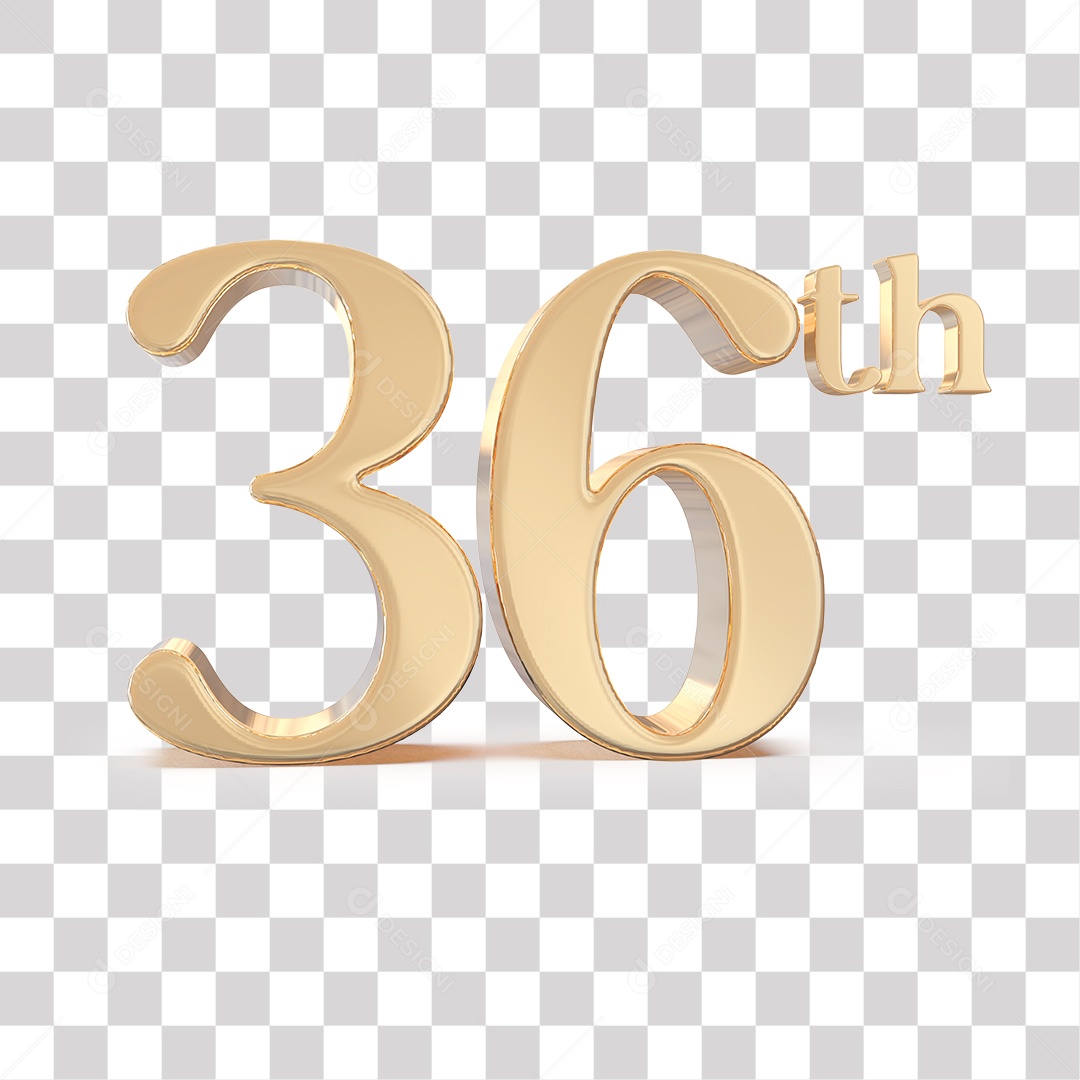 Elemento 3D Para Composições 36 º Dourado PNG Transparente