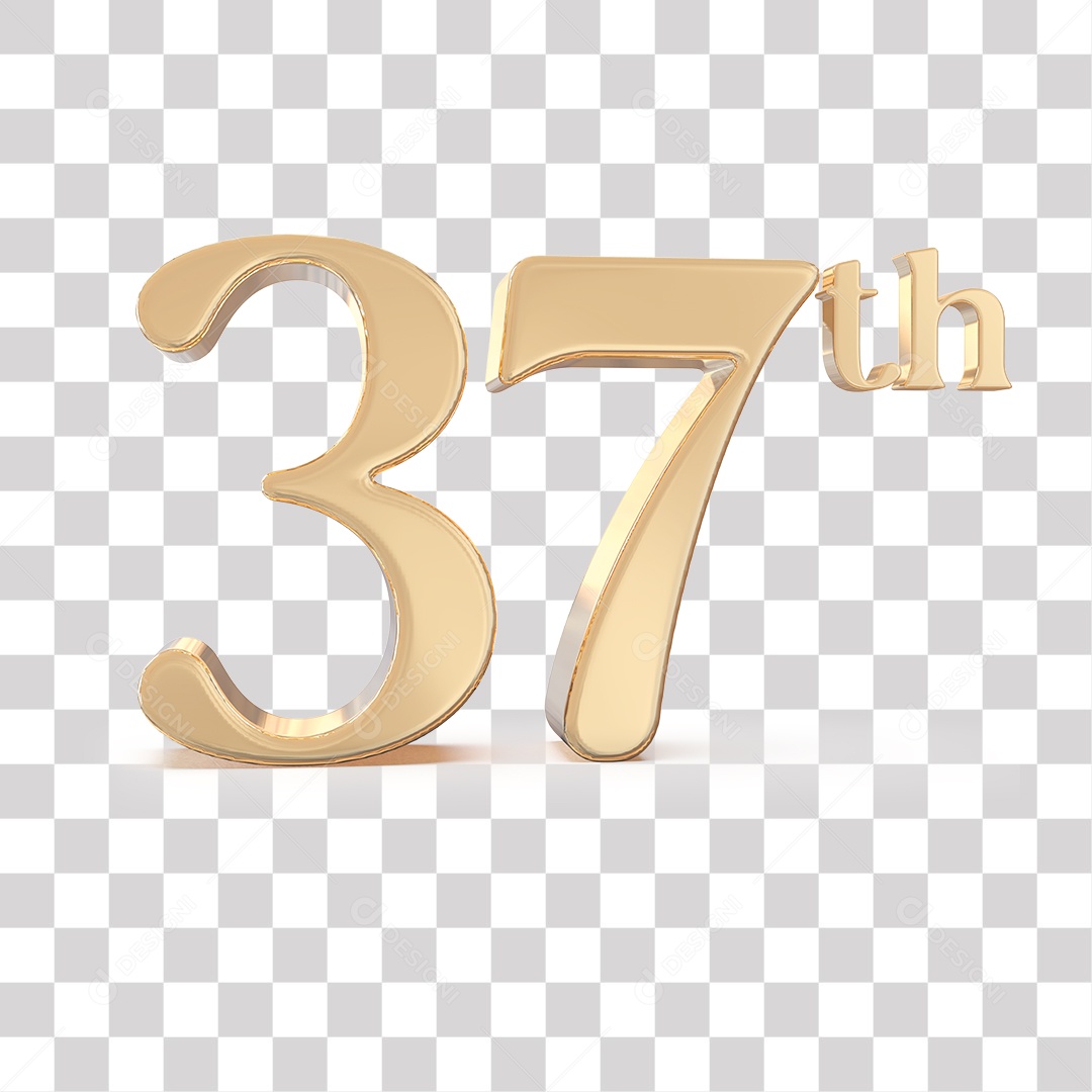 Elemento 3D Para Composições 37 º Dourado PNG Transparente