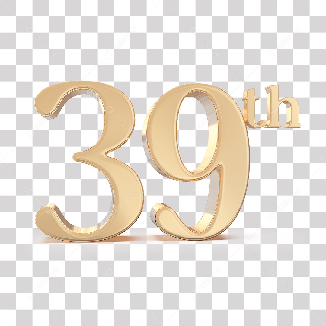 Elemento 3D Para Composições 39 º Dourado PNG Transparente