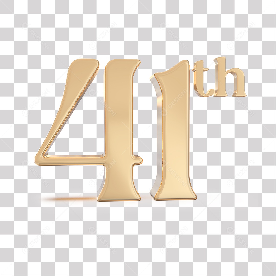 Elemento 3D Para Composições 41 º Dourado PNG Transparente