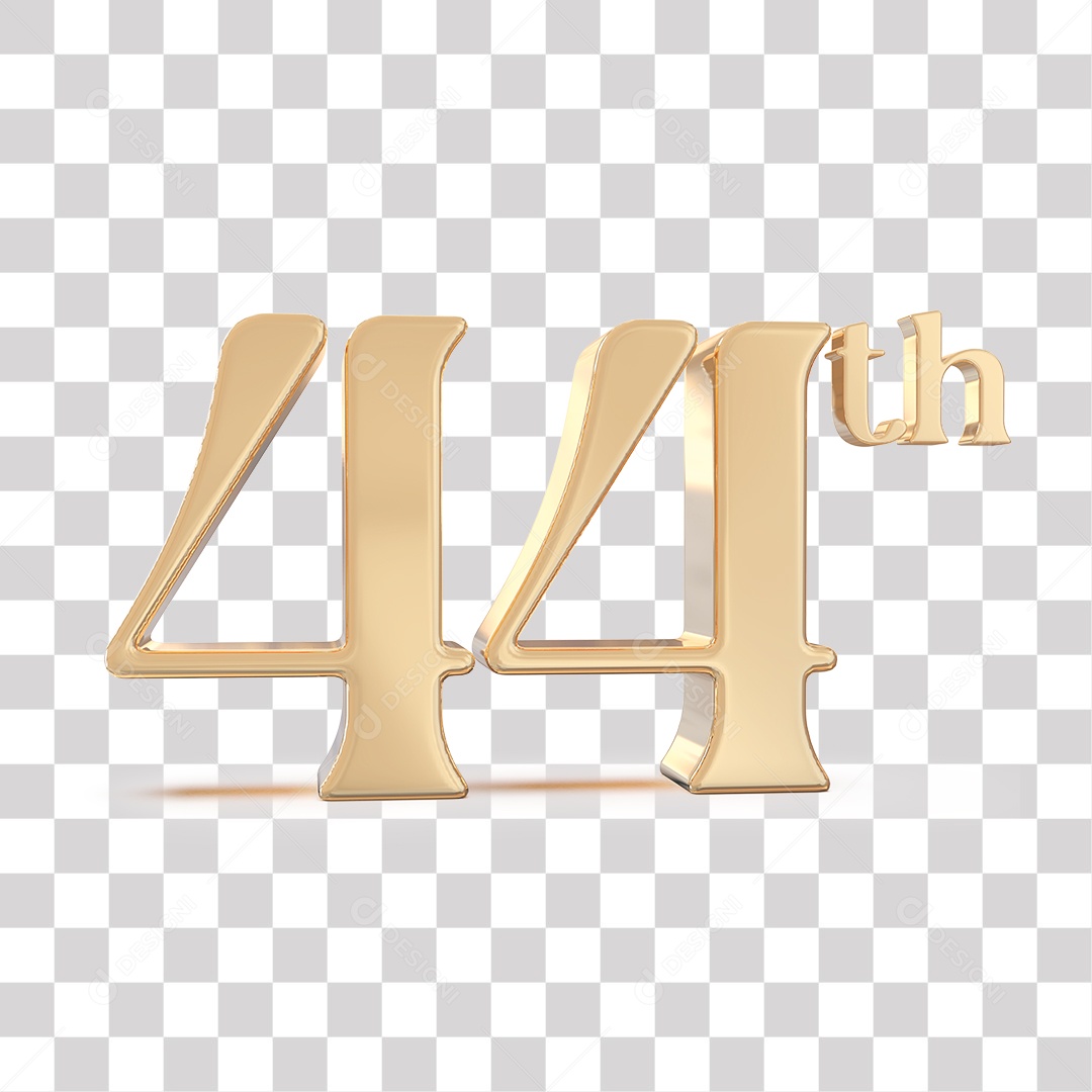 Elemento 3D Para Composições 44 º Dourado PNG Transparente