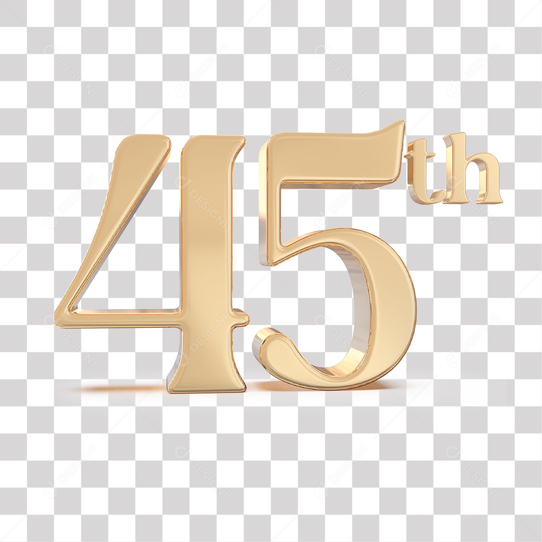 Elemento 3D Para Composições 45 º Dourado PNG Transparente