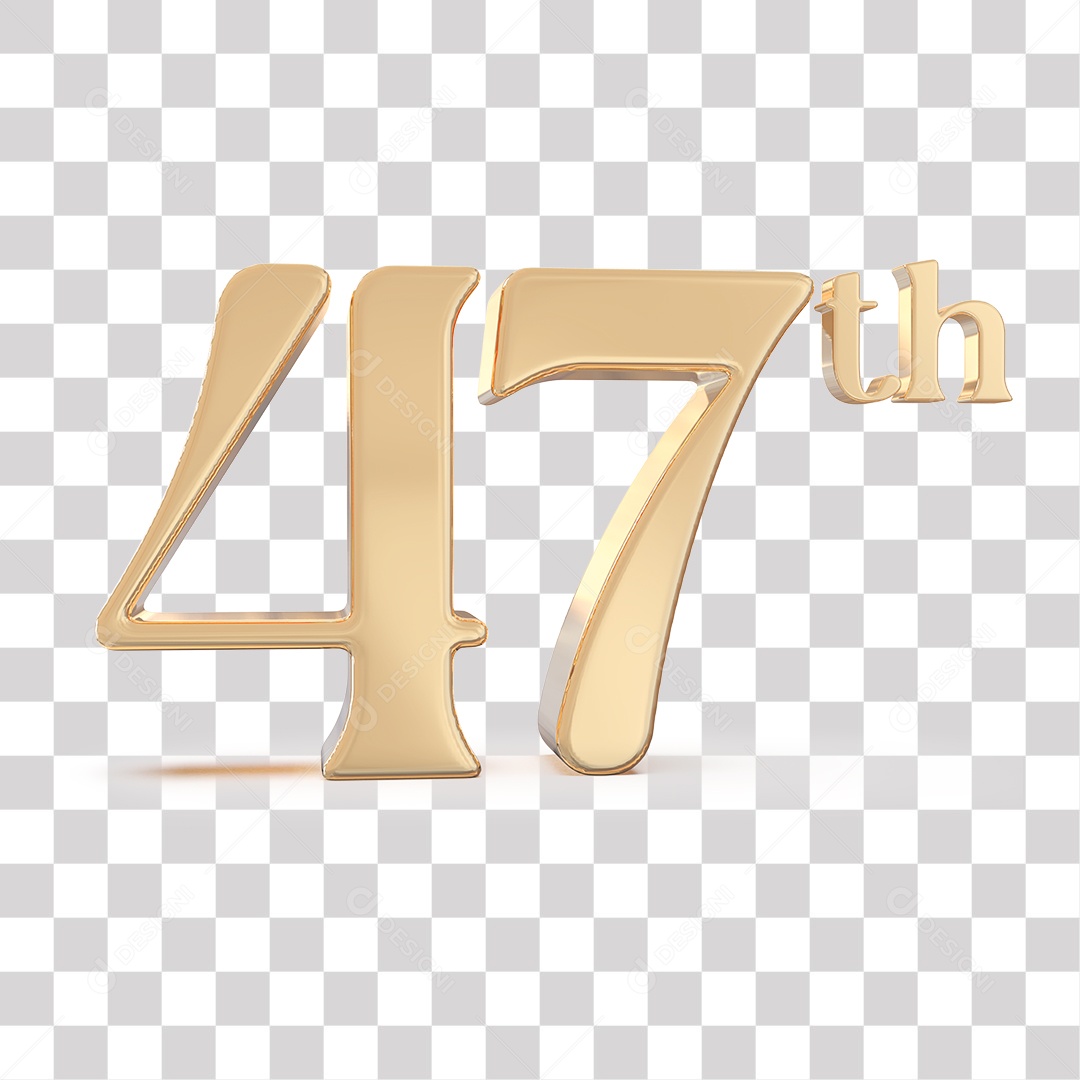 Elemento 3D Para Composições 47 º Dourado PNG Transparente