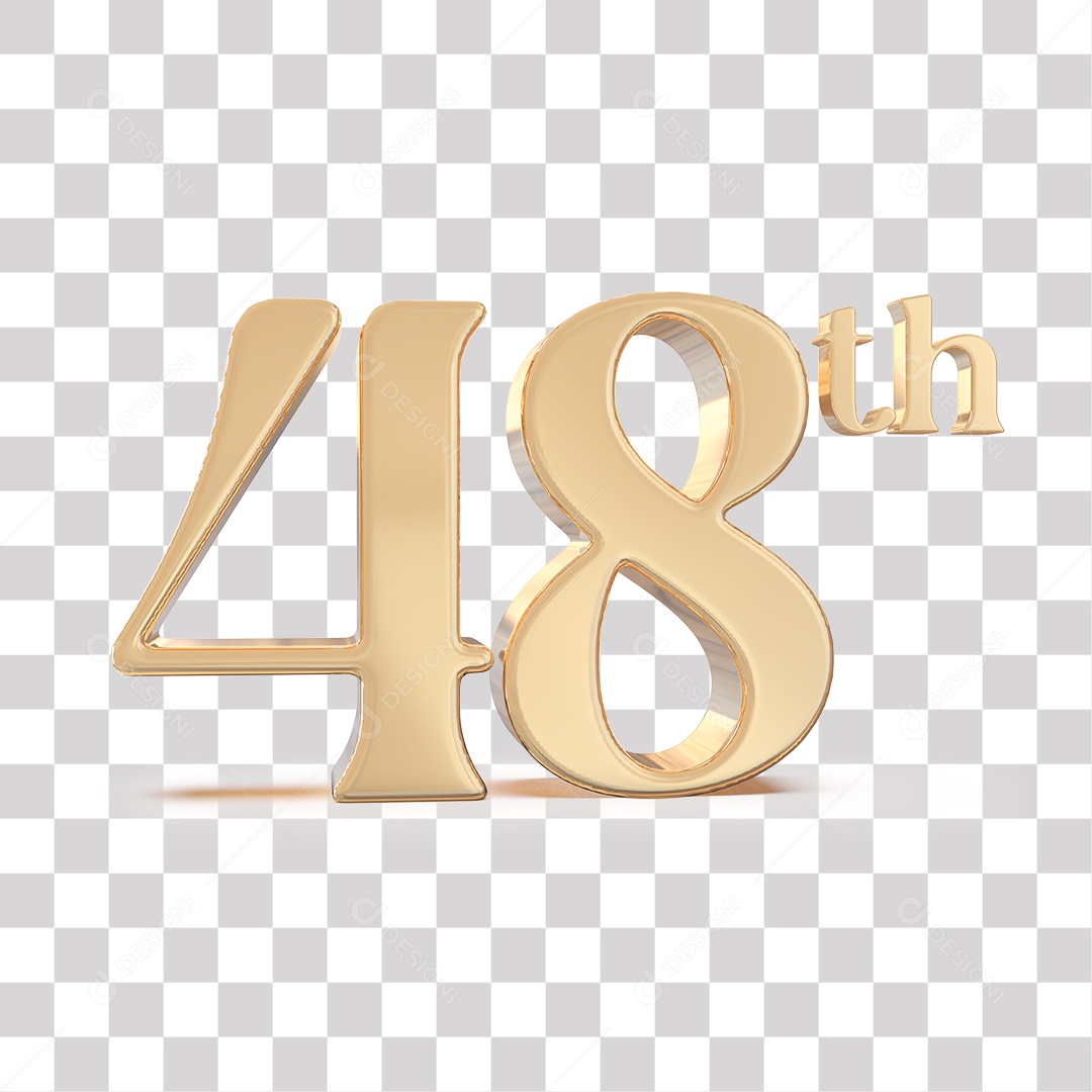 Elemento 3D Para Composições 48 º Dourado PNG Transparente
