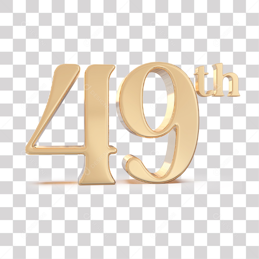 Elemento 3D Para Composições 49 º Dourado PNG Transparente