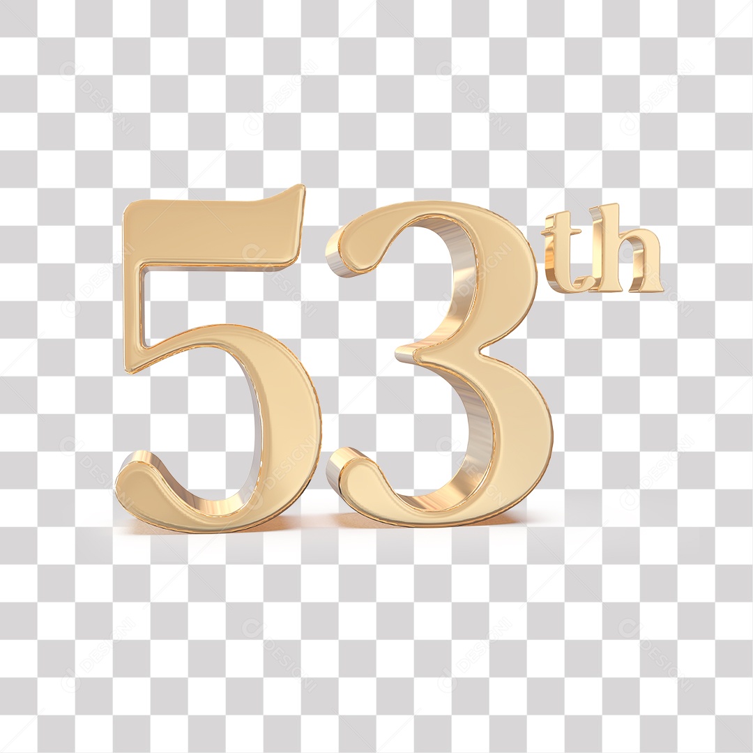 Elemento 3D Para Composições 53 º Dourado PNG Transparente