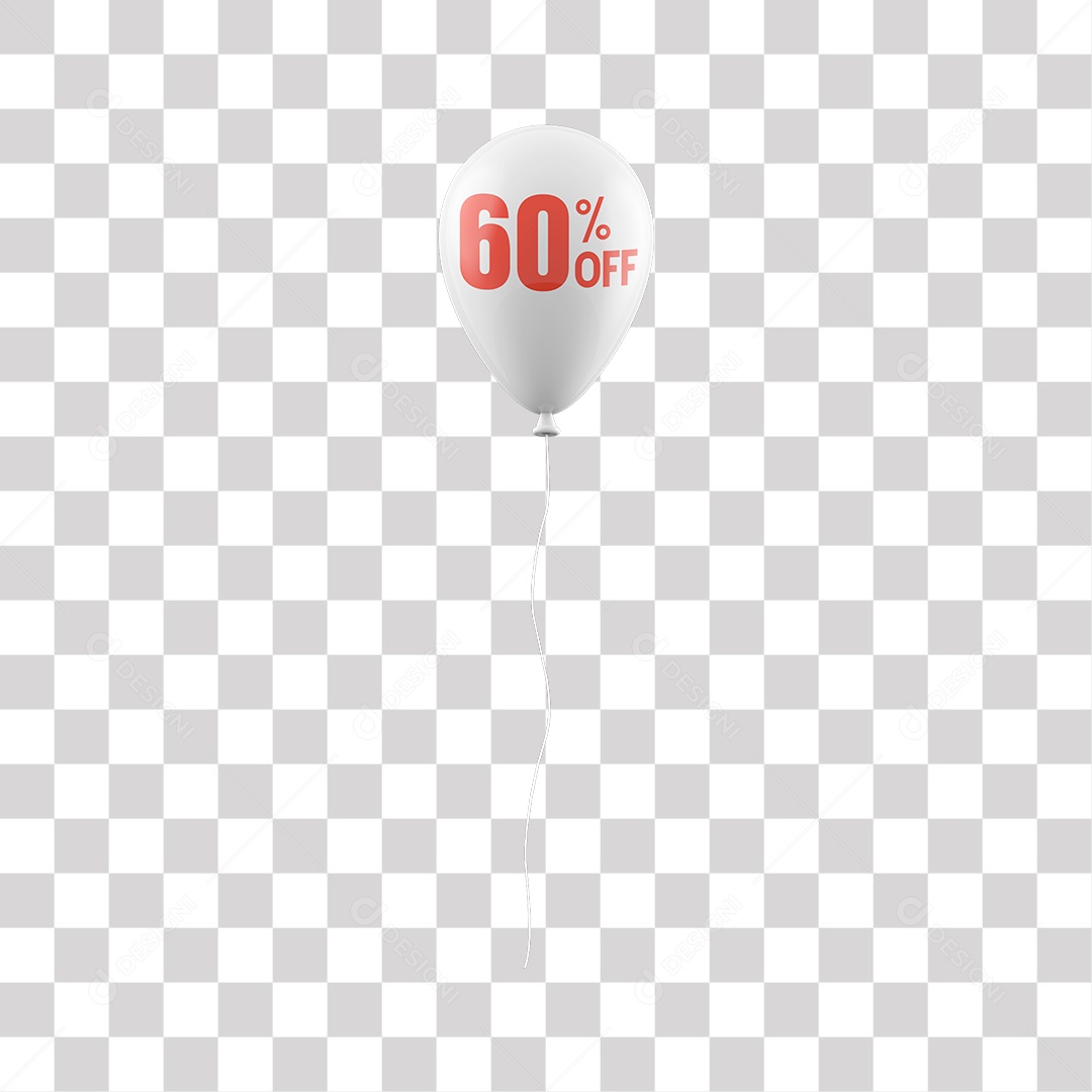 Elemento 3D Para Composição Balão Branco 60% De Desconto PNG Transparente