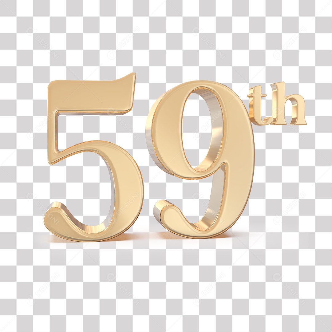 Elemento 3D Para Composições 59 º Dourado PNG Transparente