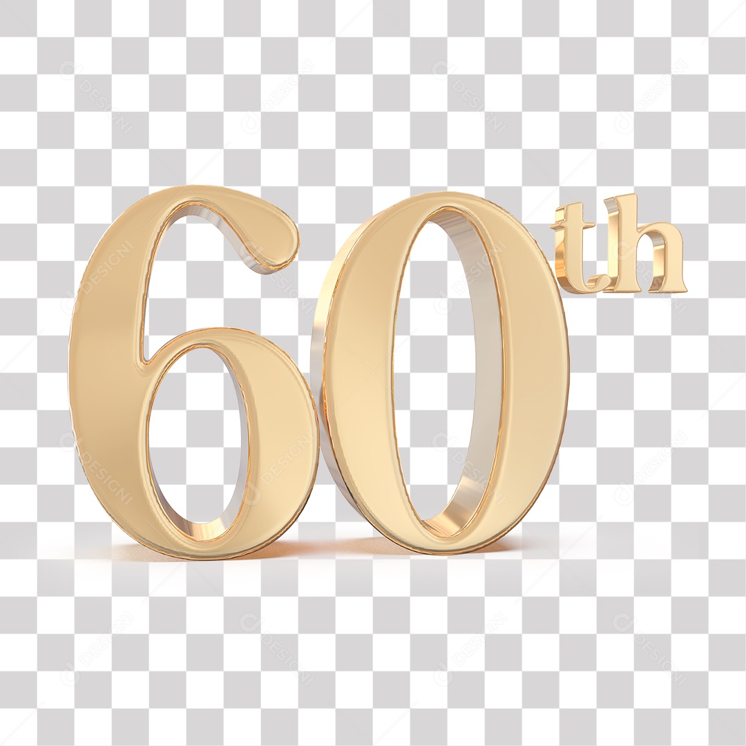 Elemento 3D Para Composições 60 º Dourado PNG Transparente