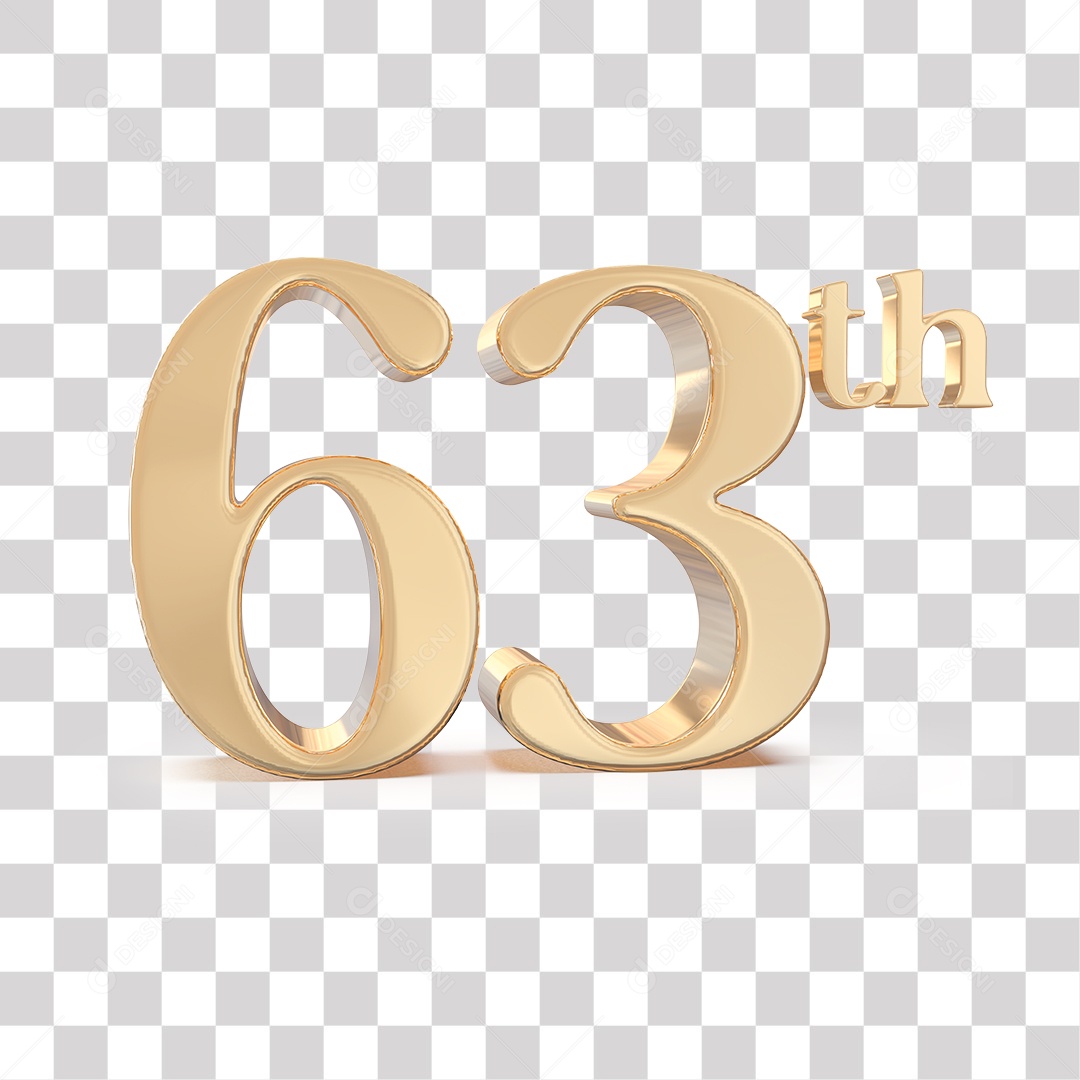 Elemento 3D Para Composições 63 º Dourado PNG Transparente