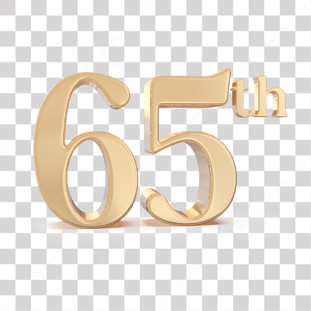 Elemento 3D Para Composições 65 º Dourado PNG Transparente