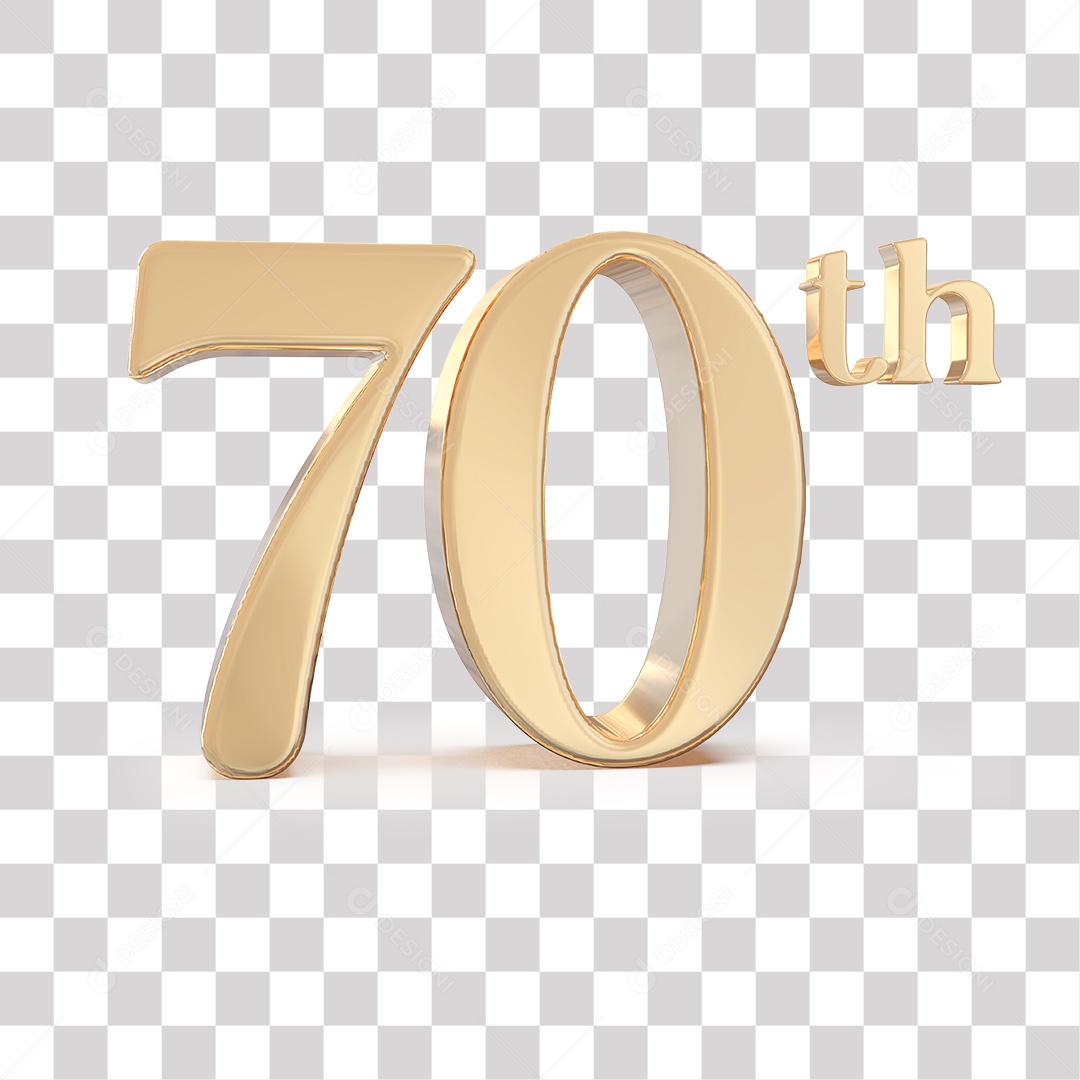 Elemento 3D Para Composições 70 º Dourado PNG Transparente