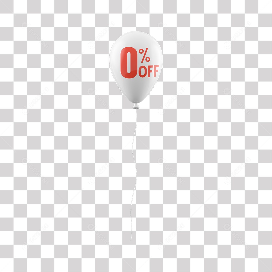 Elemento 3D Para Composição Balão Branco 0% De Desconto PNG Transparente
