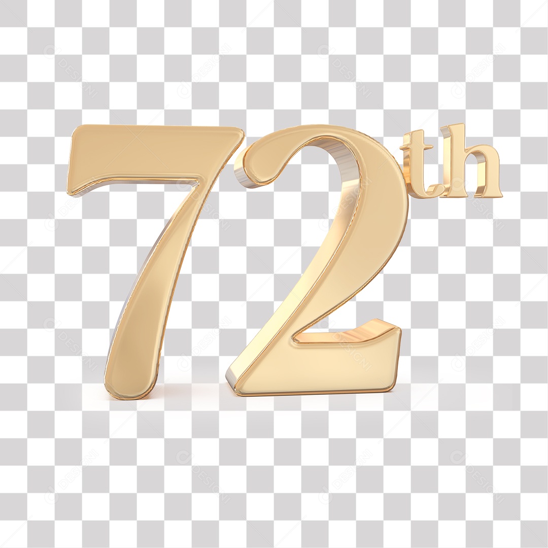 3D Element For Compositions 72º Golden Transparent PNG