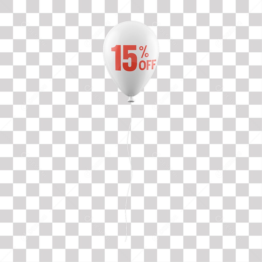 Elemento 3D Para Composição Balão Branco 15% De Desconto PNG Transparente