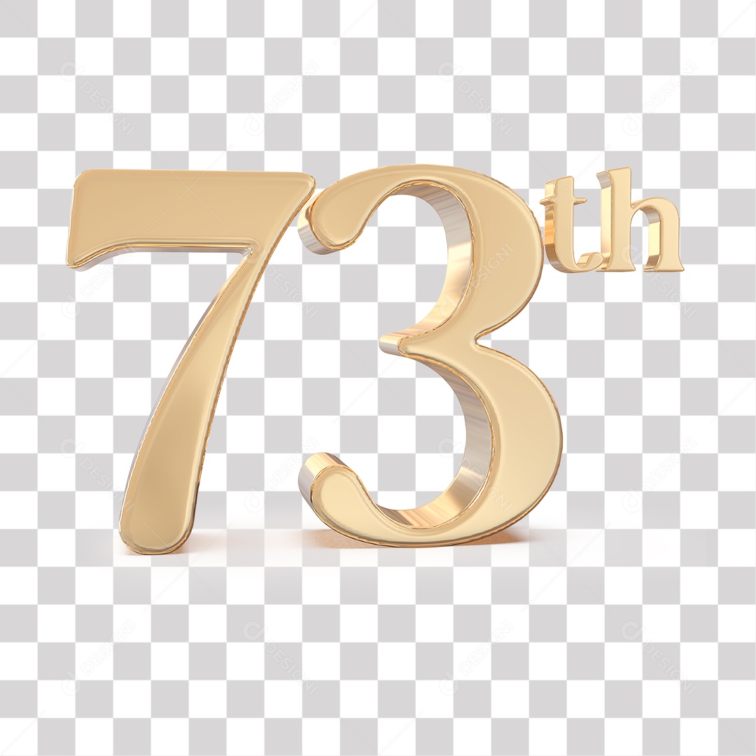 Elemento 3D Para Composições 73 º Dourado PNG Transparente