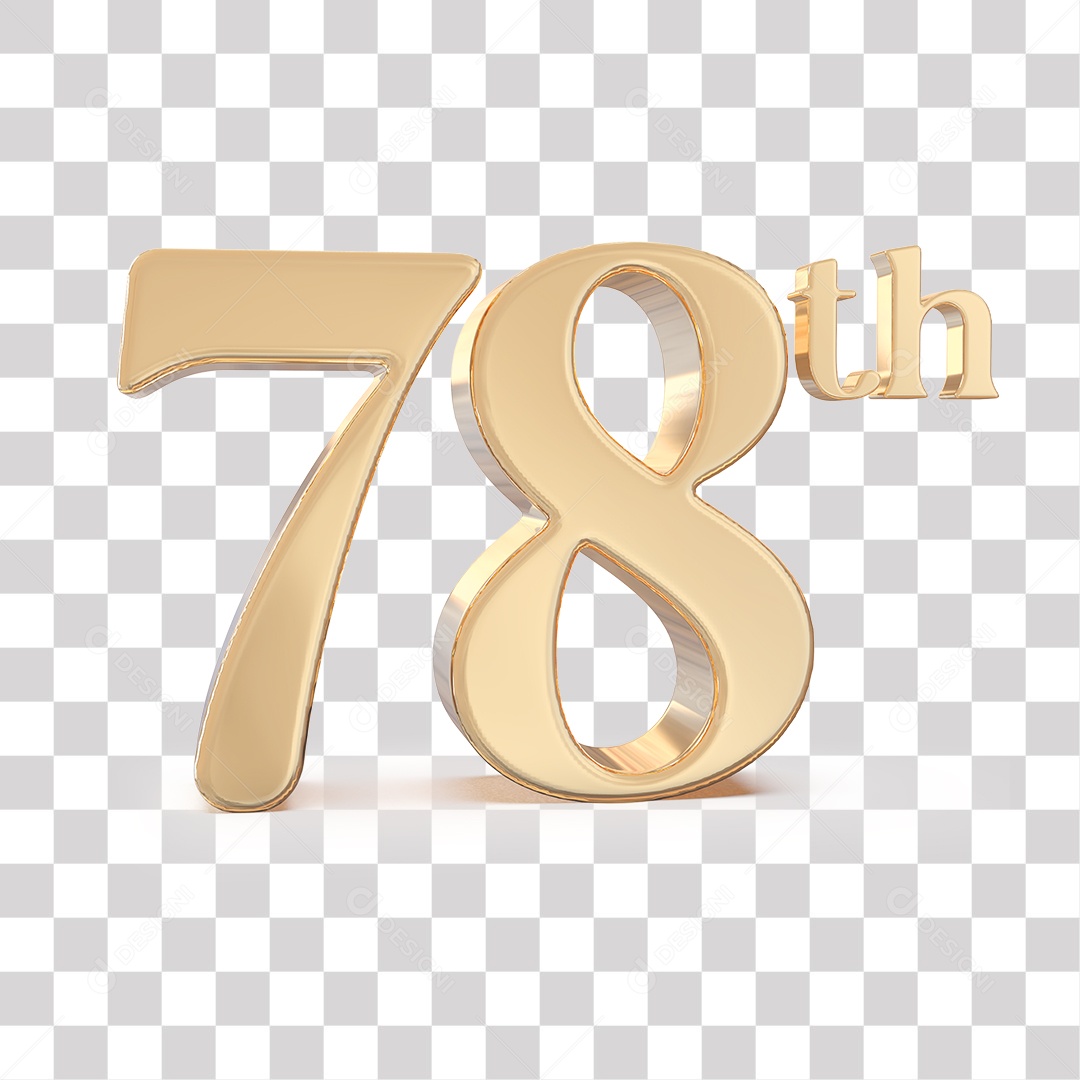 Elemento 3D Para Composições 78 º Dourado PNG Transparente