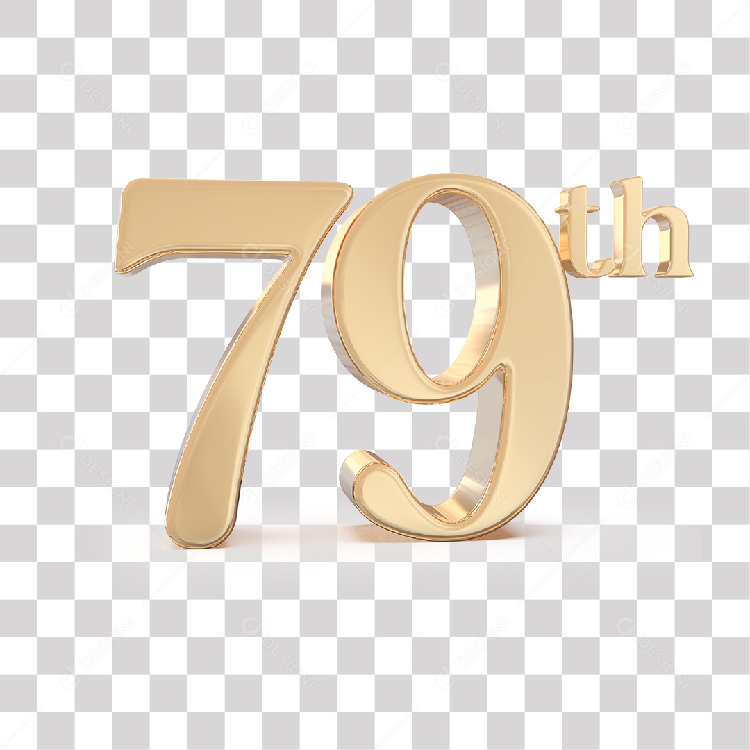 Elemento 3D Para Composições 79 º Dourado PNG Transparente