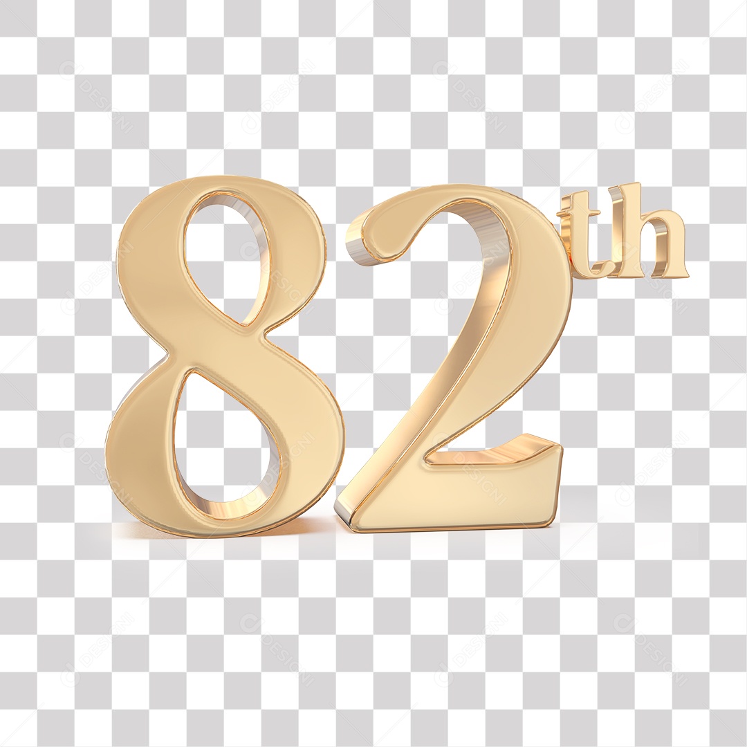 Elemento 3D Para Composições 82 º Dourado PNG Transparente