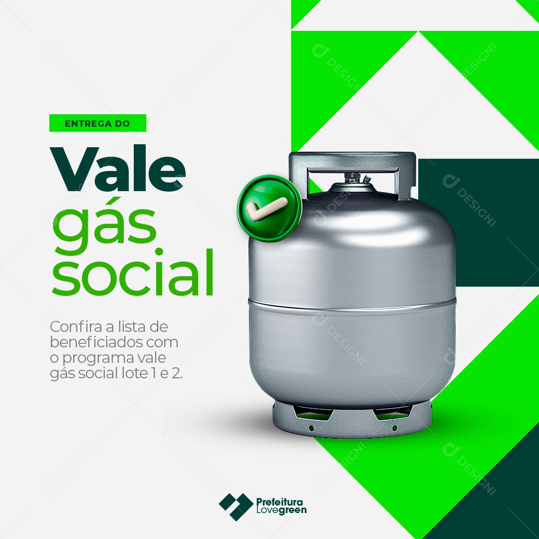 Social Media Prefeitura Entrega do Vale Gás Social PSD Editável