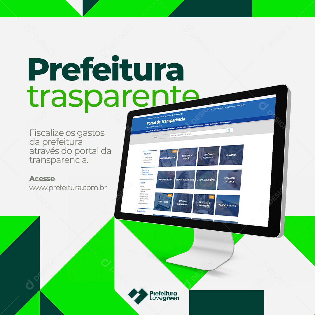 Social Media Feed Prefeitura Transparente PSD Editável