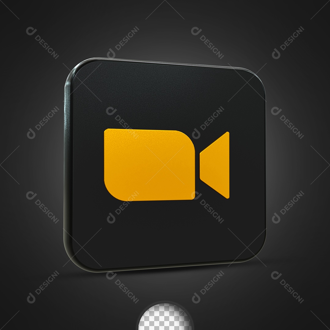 Zoom Elemento 3D Dourado e Preto Para Composição PSD