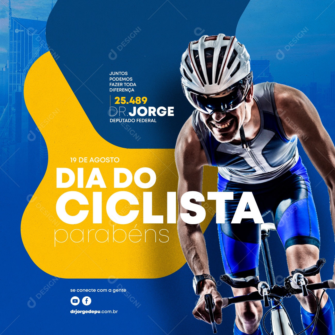 Dia do Ciclista Parabéns Política Social Media PSD Editável